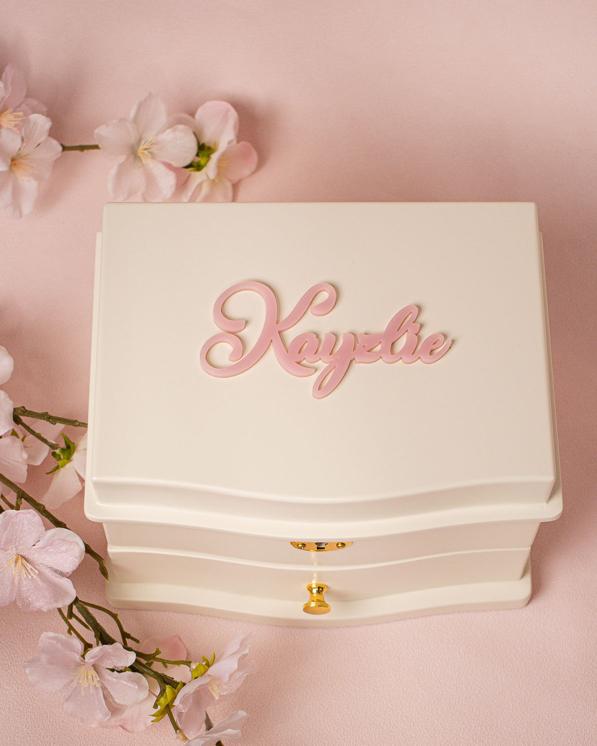 Personalized wooden jewelry box keepsake gift
